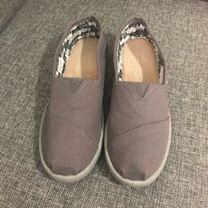 Toms Grey Canvas cupsole slip on sneakers
